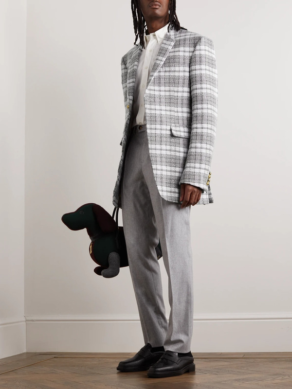  Thom Browne - Checked Wool Blazer - Men - Gray - 3 