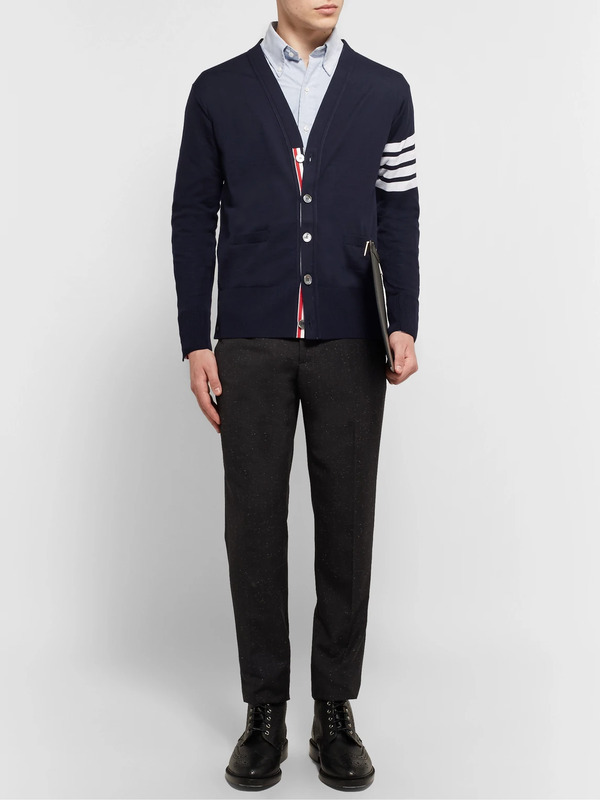  Thom Browne - Striped Wool Cardigan - Men - Blue - 0 
