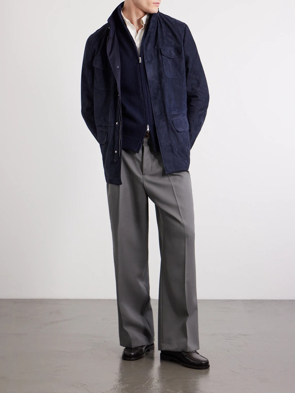  Thom Sweeney - Field Suede Jacket - Men - Blue - S 