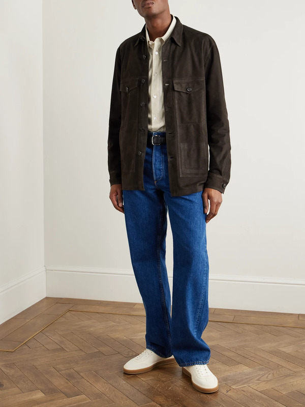  Thom Sweeney - Suede Overshirt - Men - Brown - S 