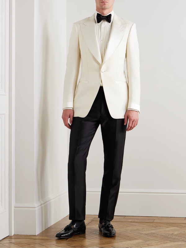  Tom Ford - Straight-leg Satin-trimmed Wool, Mohair And Silk-blend Tuxedo Trousers - Men - Black - It 48 