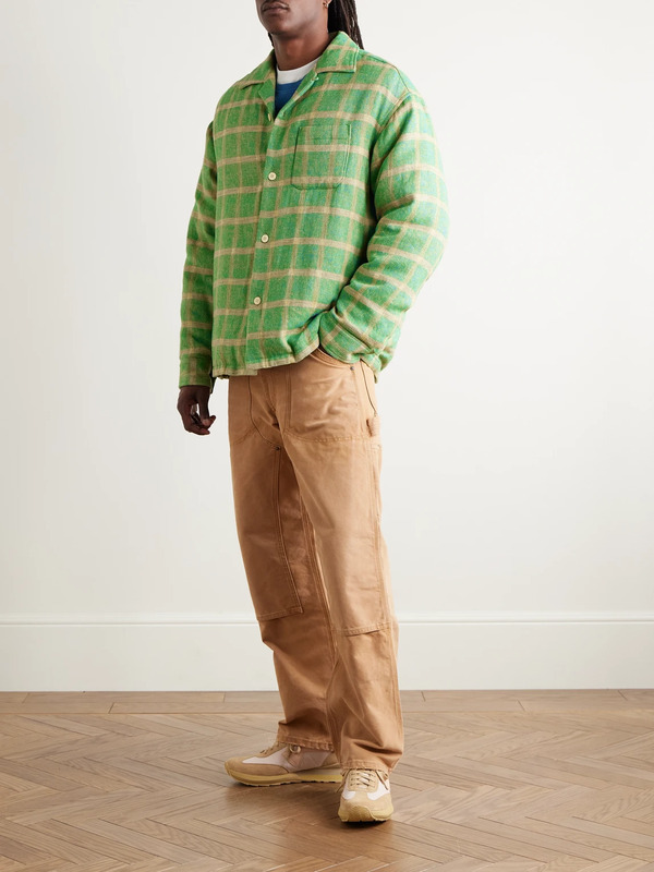  Visvim - Keesey Checked Linen And Wool-blend Down Jacket - Men - Green - 2 