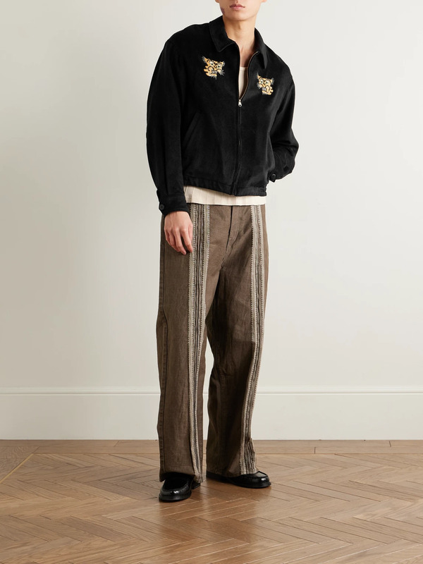  Visvim - Norad Embroidered Brushed-silk Blouson Jacket - Men - Black - 1 