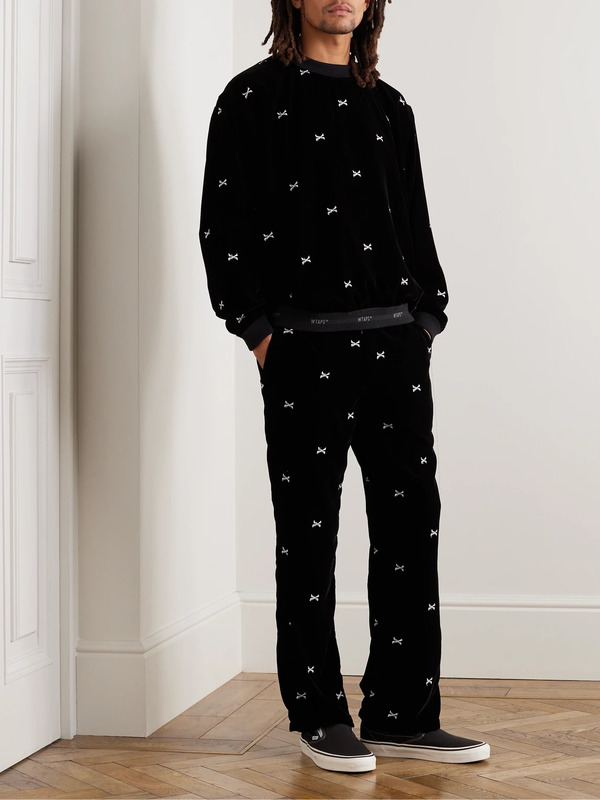  Wtaps - Embroidered Velour Sweatshirt - Men - Black - M 