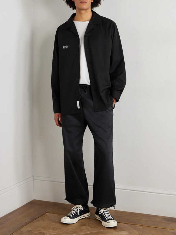  Wtaps - Straight-leg Cropped Coolmax® Drawstring Trousers - Men - Black - M 