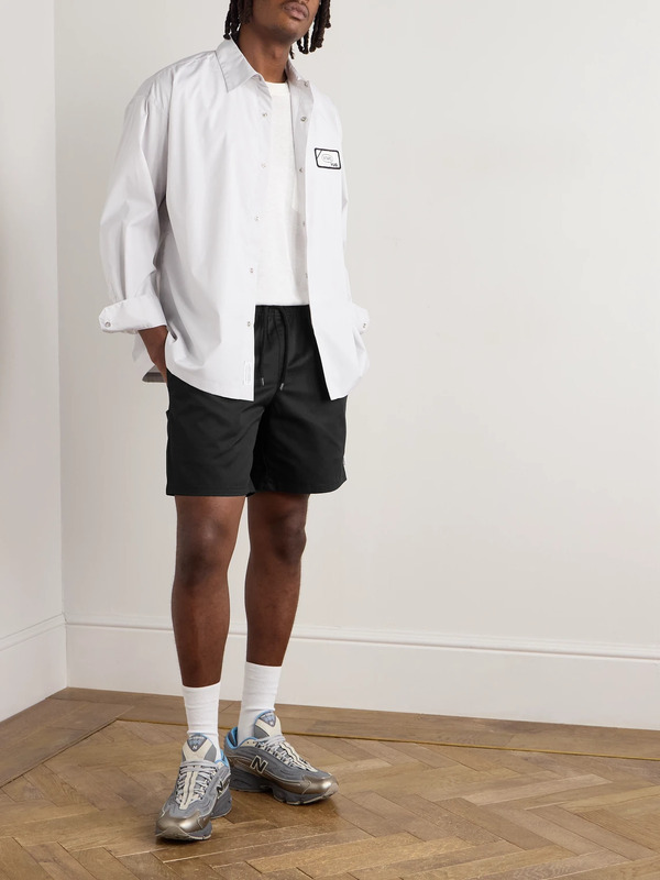  Wtaps - Straight-leg Twill Drawstring Shorts - Men - Black - S 