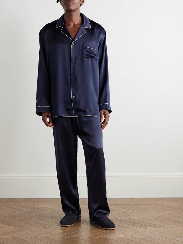  Zimmerli - Silk-satin Pyjama Set - Men - Blue - S 