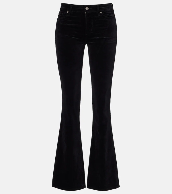  7 For All Mankind 7 For All Mankind Leggy Bootcut Mid-rise Cotton-blend Velvet Bootcut Pants 