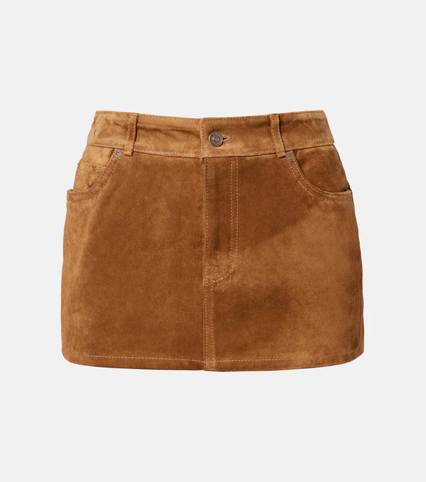  7 For All Mankind 7 For All Mankind Low-rise Suede Miniskirt 