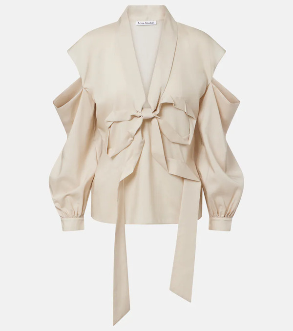  Acne Studios Acne Studios Bow-detail Cutout Blouse 