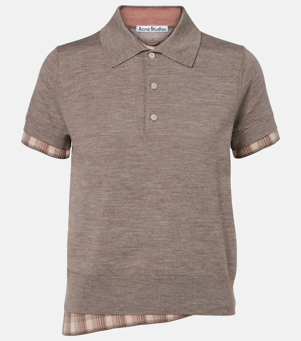  Acne Studios Acne Studios Checked Layered Wool Polo Sweater 