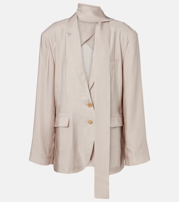  Acne Studios Acne Studios Checked Scarf-detail Blazer 
