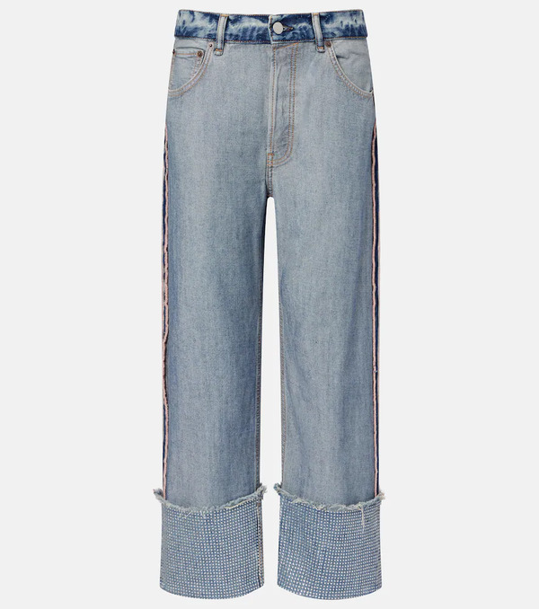  Acne Studios Acne Studios Deconstructed Embellished Straight Jeans 