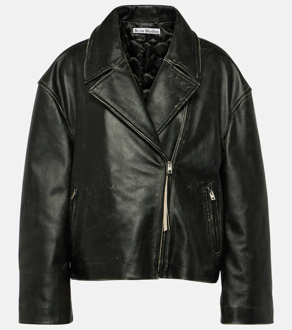  Acne Studios Acne Studios Distressed Leather Biker Jacket 