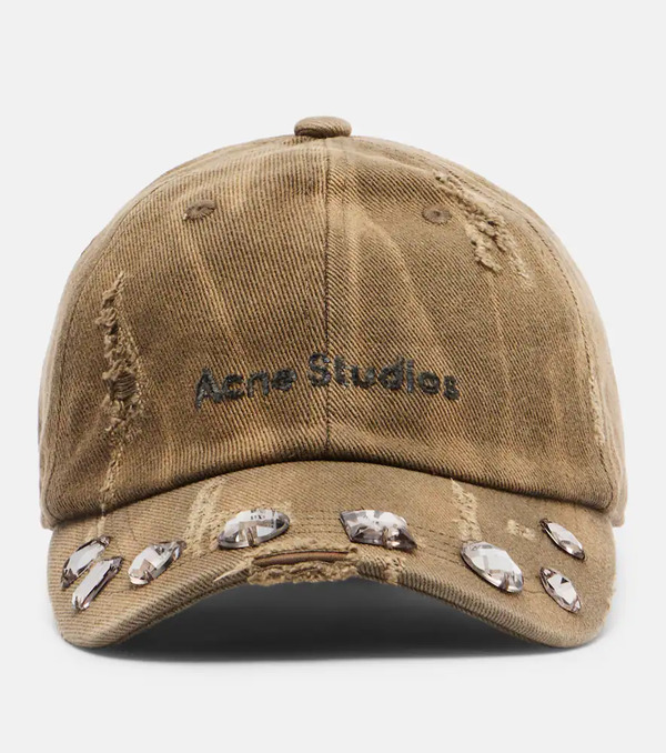  Acne Studios Acne Studios Embellished Cotton Canvas Baseball Cap 