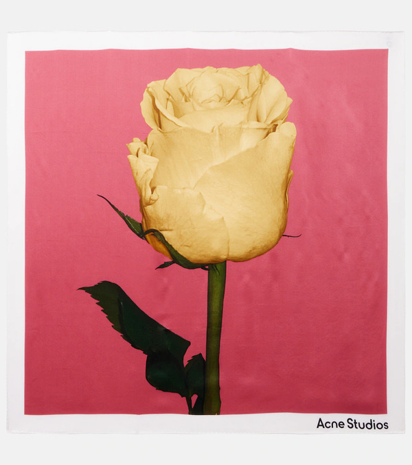  Acne Studios Acne Studios Floral Silk Satin Scarf 