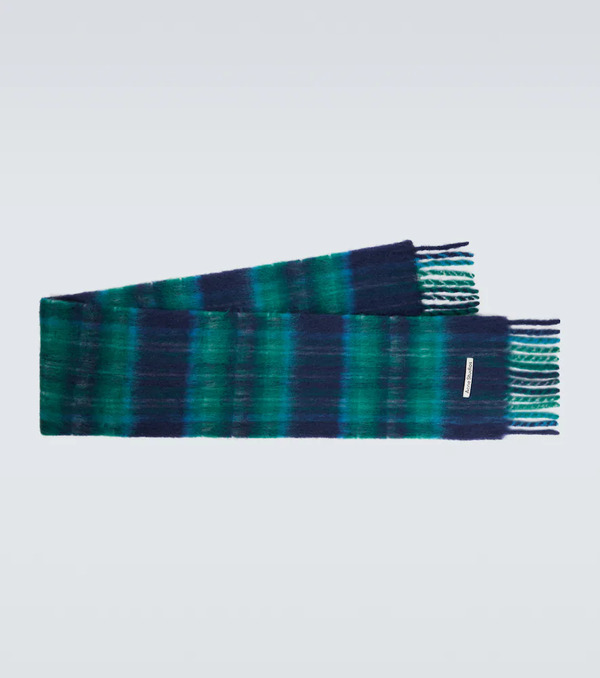  Acne Studios Acne Studios Fringed Plaid Mohair-blend Scarf 