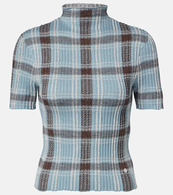  Acne Studios Acne Studios Kosa Checked Wool-blend Top 