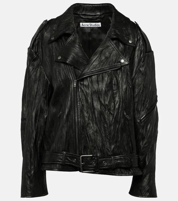  Acne Studios Acne Studios Linor Oversized Belted Leather Jacket 