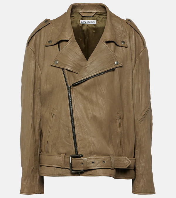  Acne Studios Acne Studios Linor Oversized Belted Leather Jacket 