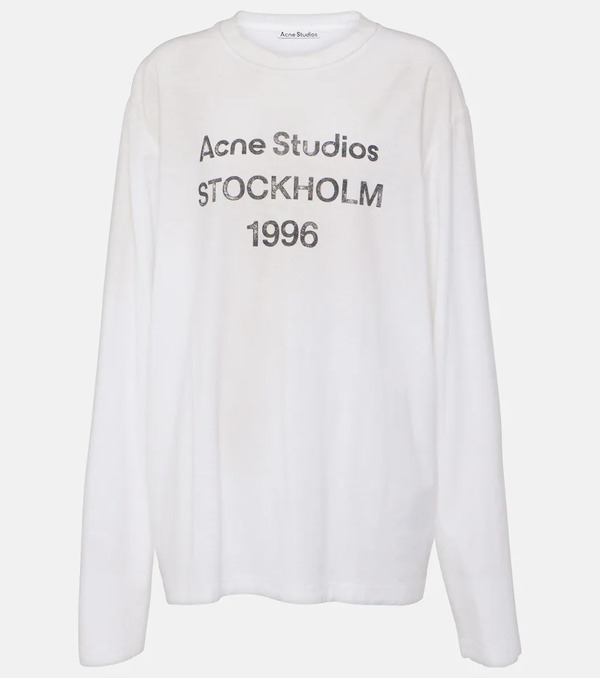  Acne Studios Acne Studios Logo Oversized Cotton-blend T-shirt 