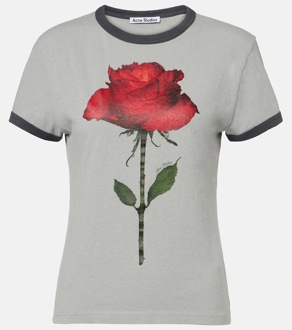  Acne Studios Acne Studios Printed Cotton-blend T-shirt 