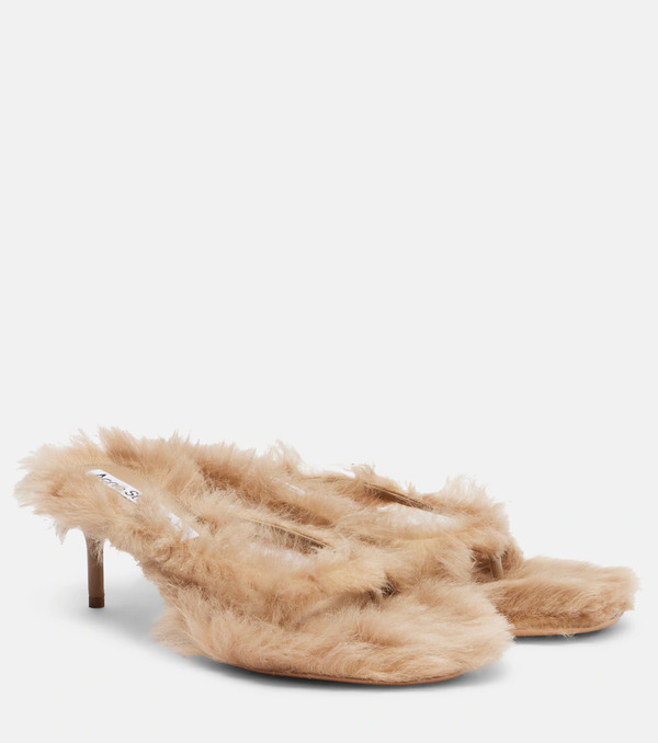  Acne Studios Acne Studios Shearling Thong Sandals 