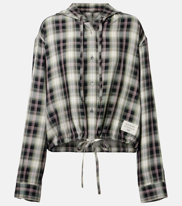  Acne Studios Acne Studios Sip Checked Cropped Overshirt 