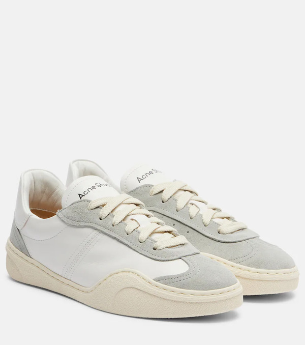  Acne Studios Acne Studios Suede-trimmed Leather Sneakers 