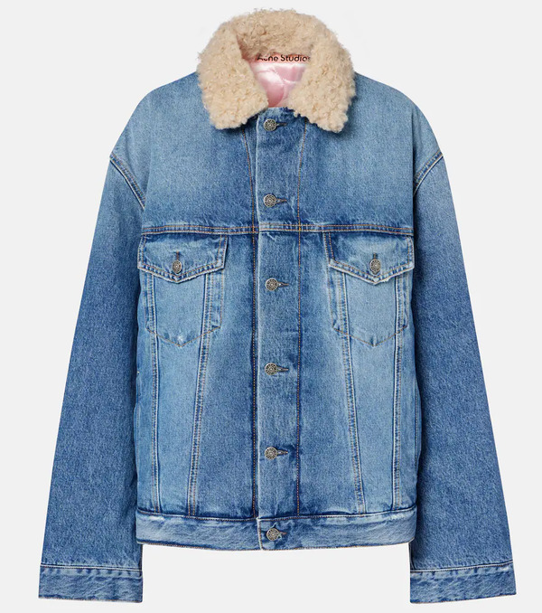  Acne Studios Acne Studios Teddy-trimmed Denim Jacket 