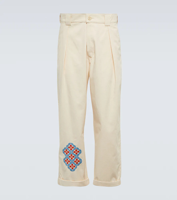  Adish Adish Embroidered Straight Cotton Pants 