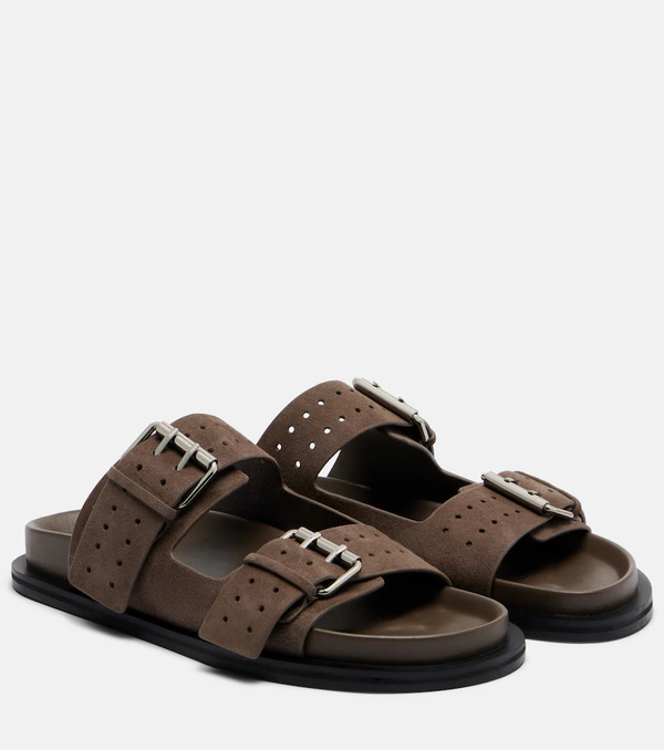  A.emery A.emery Leon Suede Slides 