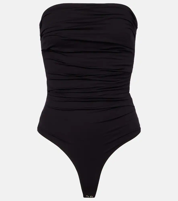  Agolde Agolde Gwyneth Ruched Open-back Bodysuit 