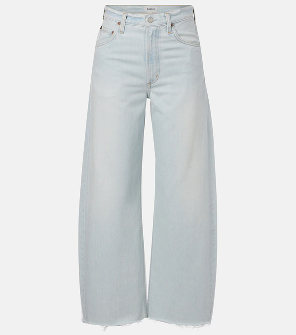  Agolde Agolde Low Curve Fray Mid-rise Barrel-leg Jeans 
