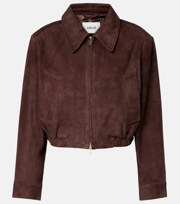  Agolde Agolde Nahla Cropped Suede Jacket 