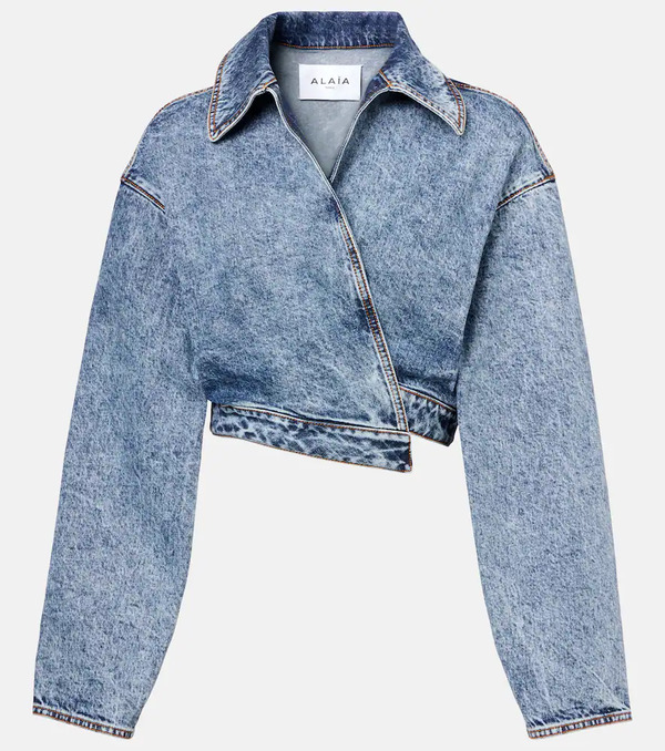  Alaia Alaia Asymmetric Cropped Denim Jacket 