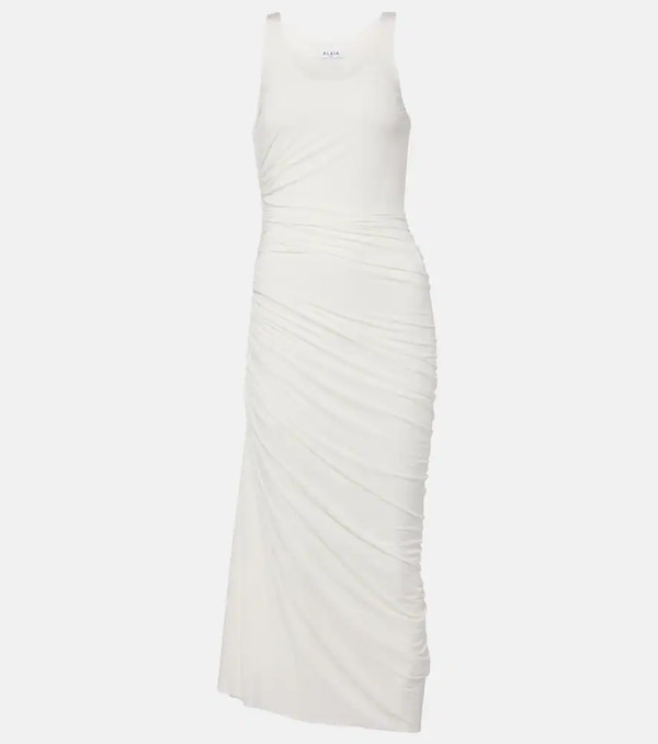  Alaia Alaia Asymmetric Gathered Jersey Maxi Dress 