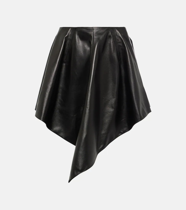  Alaia Alaia Asymmetric Leather Miniskirt 