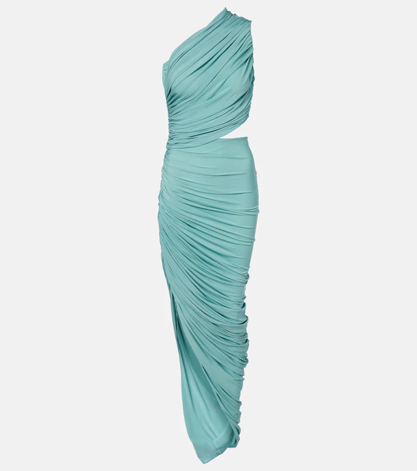 Alaia Alaia Asymmetric Ruched Jersey Maxi Dress 