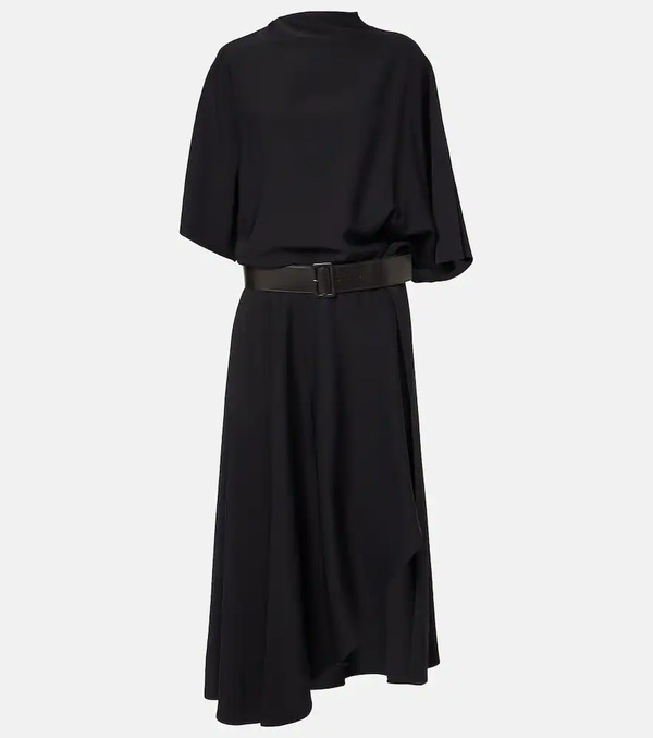 Alaia Alaia Belted Leather-trimmed Midi Dress 