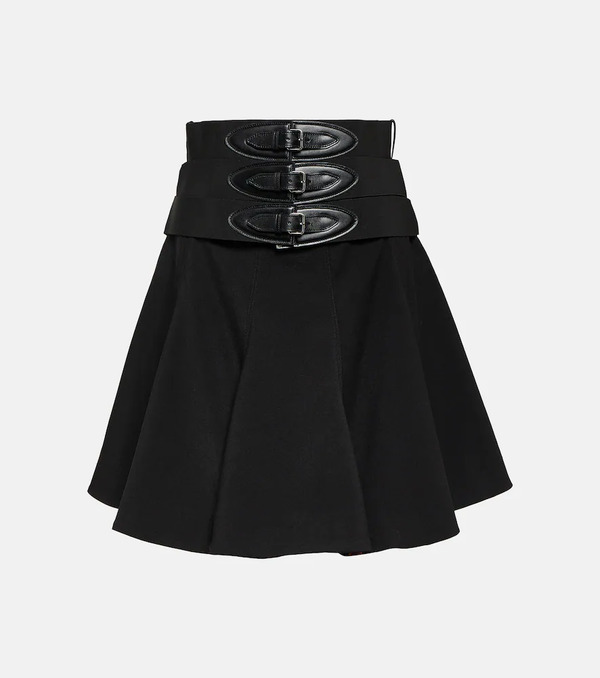  Alaia Alaia Belted Wool Miniskirt 