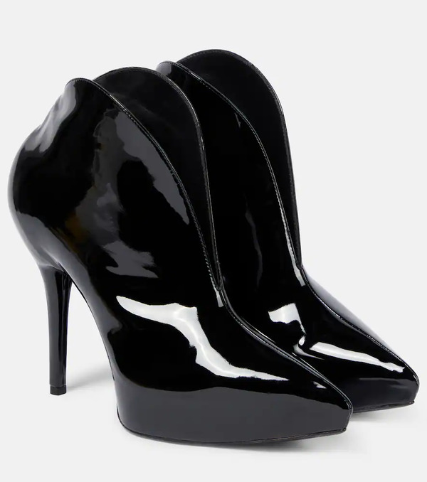  Alaia Alaia Booties Slick Patent Leather Ankle Boots 