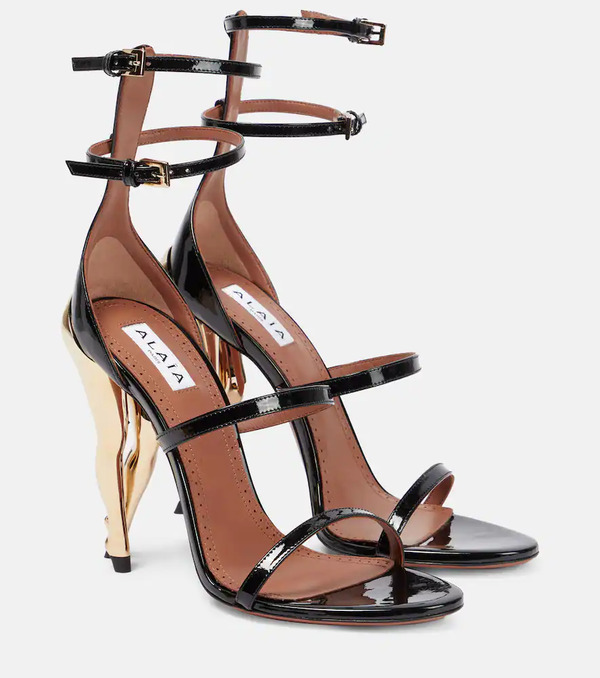  Alaia Alaia Cabaret Patent Leather Sandals 