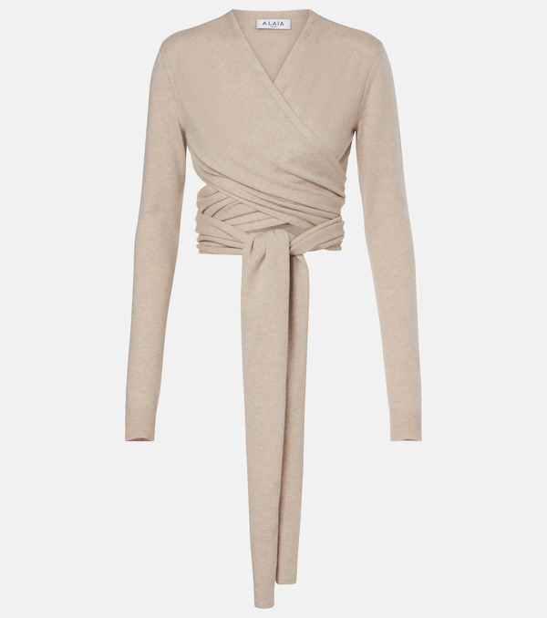  Alaia Alaia Cashmere And Wool-blend Wrap Top 