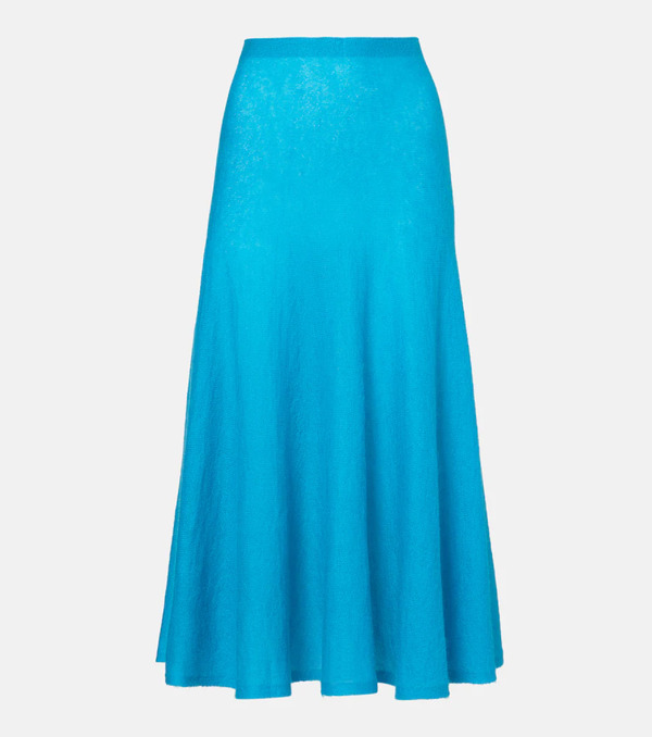  Alaia Alaia Circle Mohair And Wool-blend Midi Skirt 