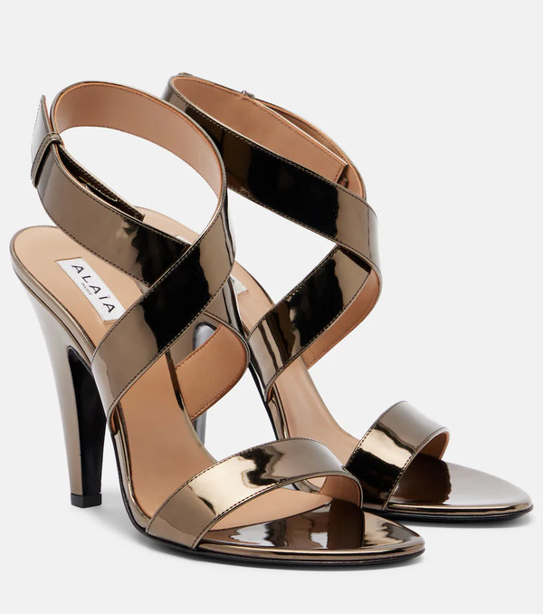  Alaia Alaia Cone Mirrored Leather Sandals 