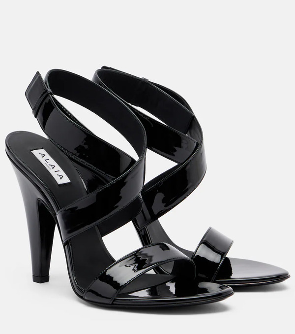  Alaia Alaia Cone Patent Leather Sandals 