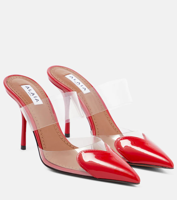  Alaia Alaia Cour Patent Leather And Pu Mules 