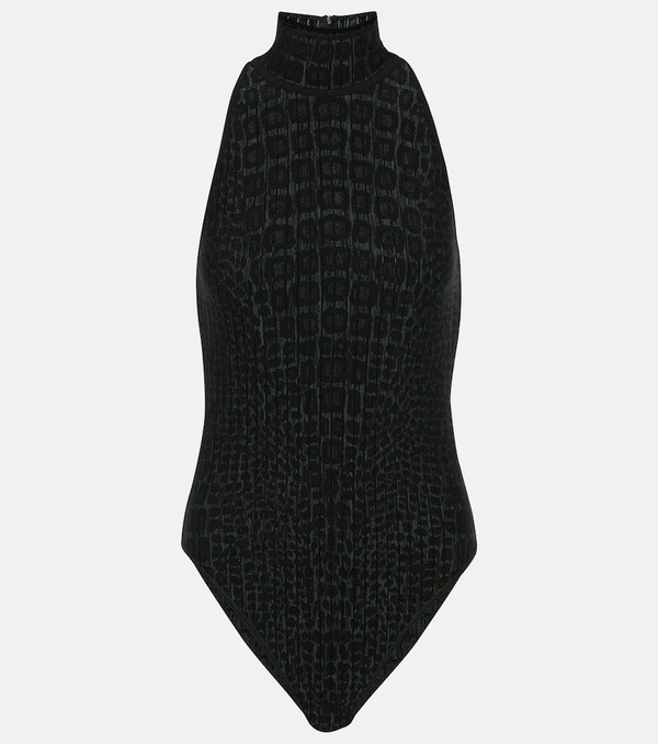  Alaia Alaia Croc-effect Halterneck Bodysuit 