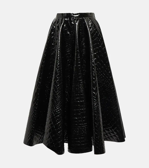  Alaia Alaia Croc-effect Midi Skirt 